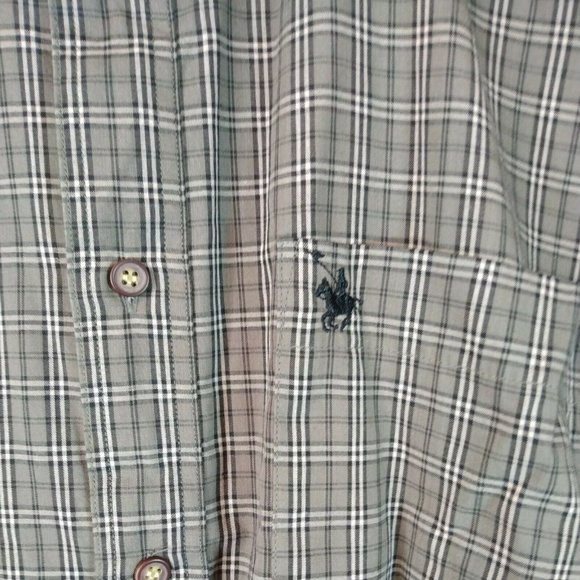Knights Sportswear Button Down Long Sleeve Plaid Gray Dress Shirt Regular XL - Picture 3 of 6